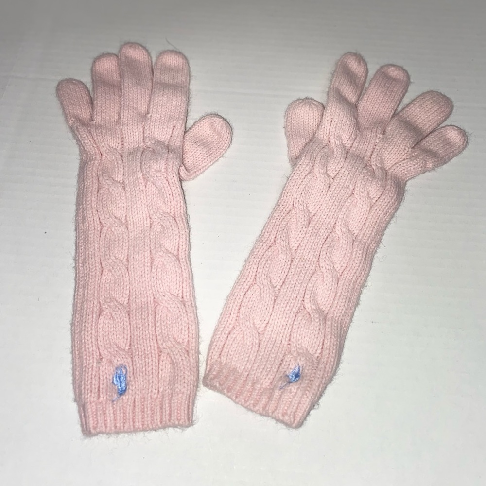 Girls Pink Ralph Lauren Gloves